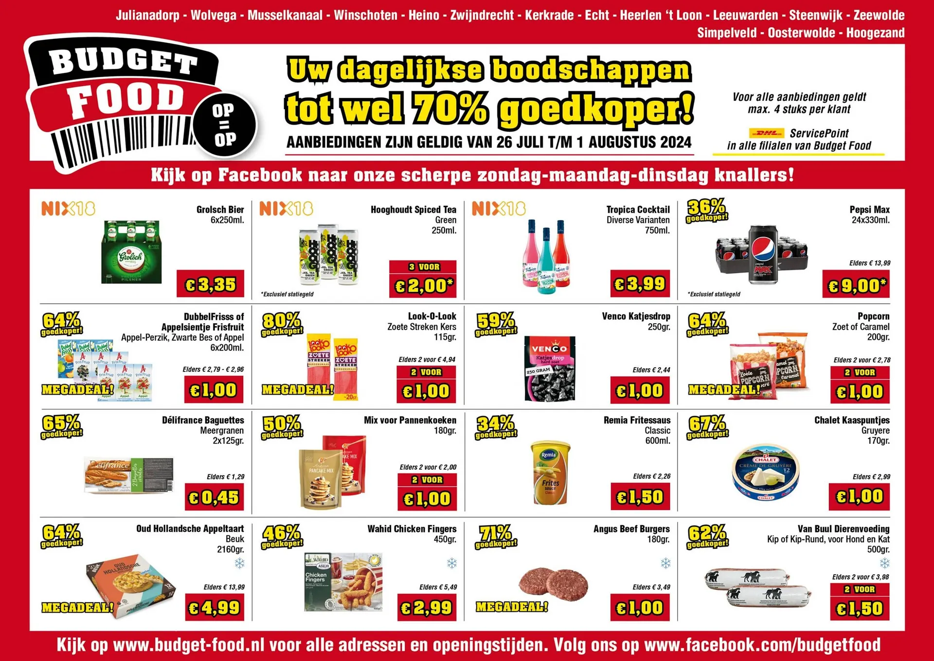 Budget Food folder van 26 juli tot 1 augustus 2024 - Folder pagina 1