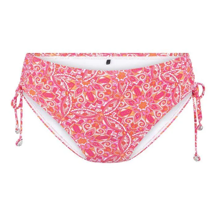 Short bikinibroekje dames hot pink paisley