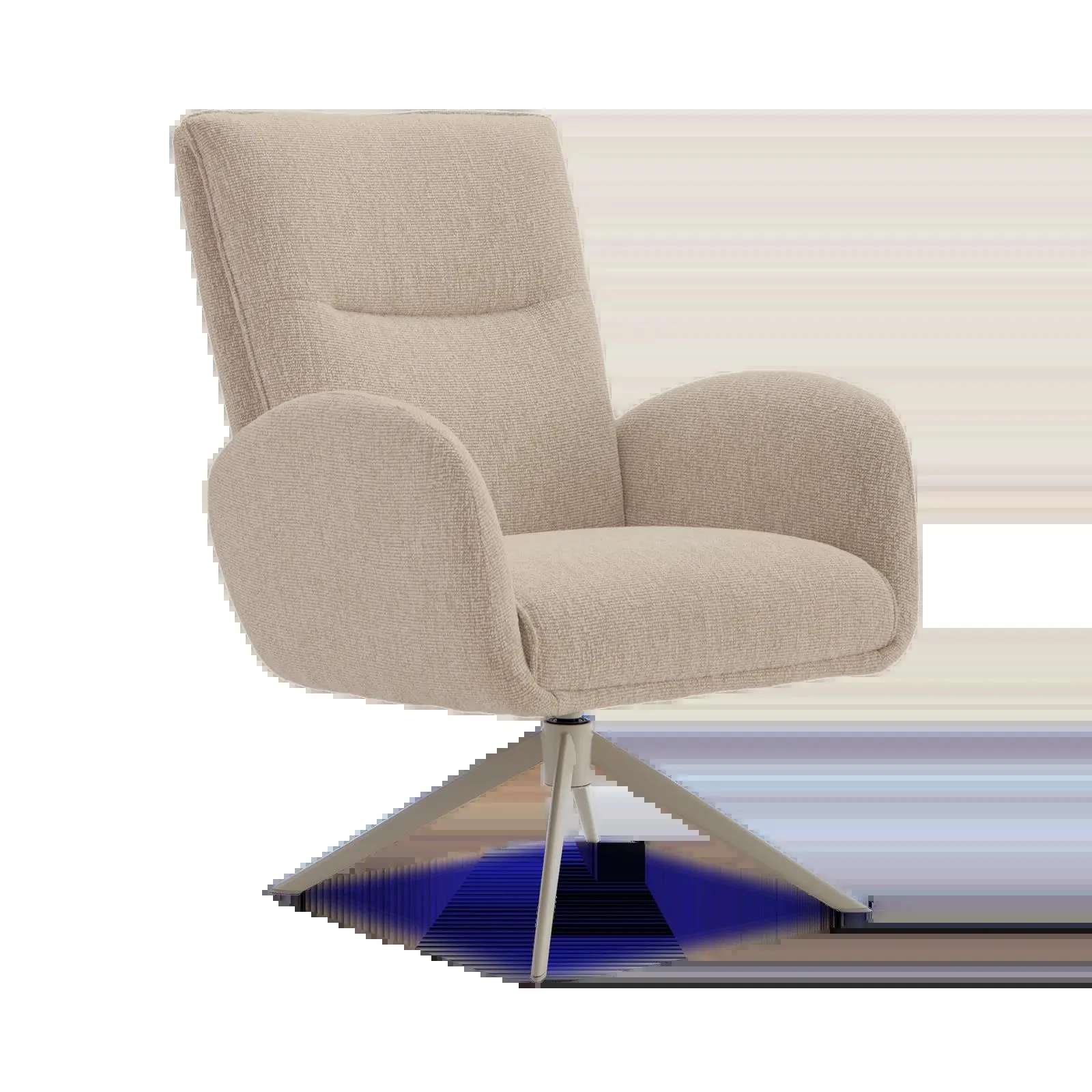 Draaifauteuil Whisper (laag/poot: beige) - Lodge Linen