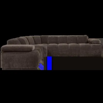 Mojo Hoekbank Links - Geweven Ribstof - Bruin