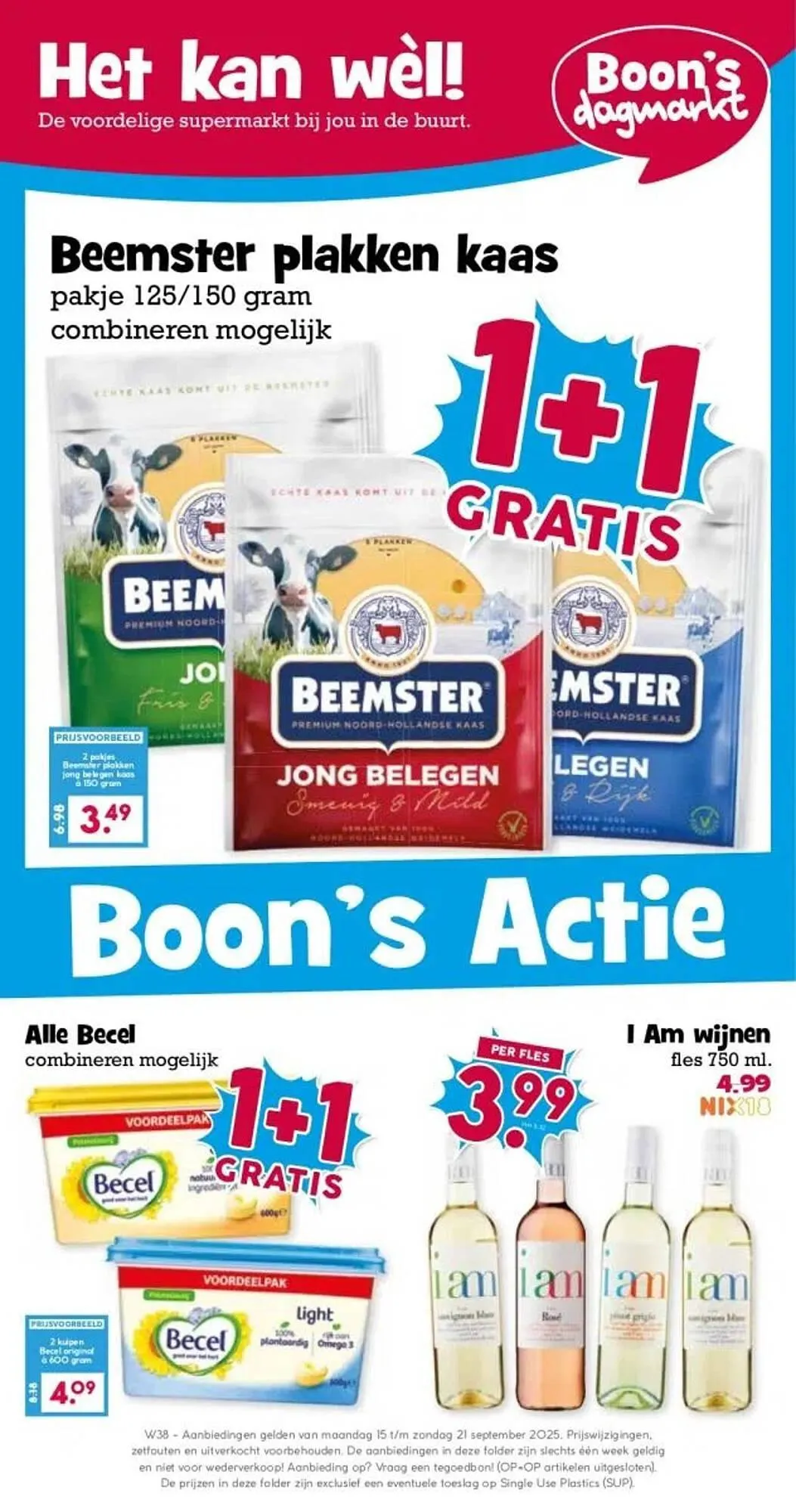 Boon`s Markt folder van 15 september tot 21 september 2025 - Folder pagina 1