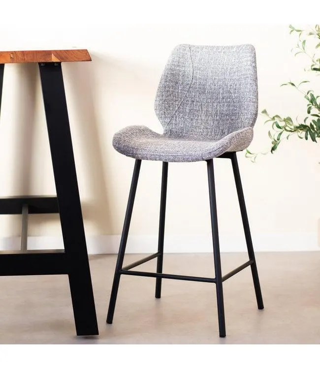 Barkruk Beau chenille licht grijs