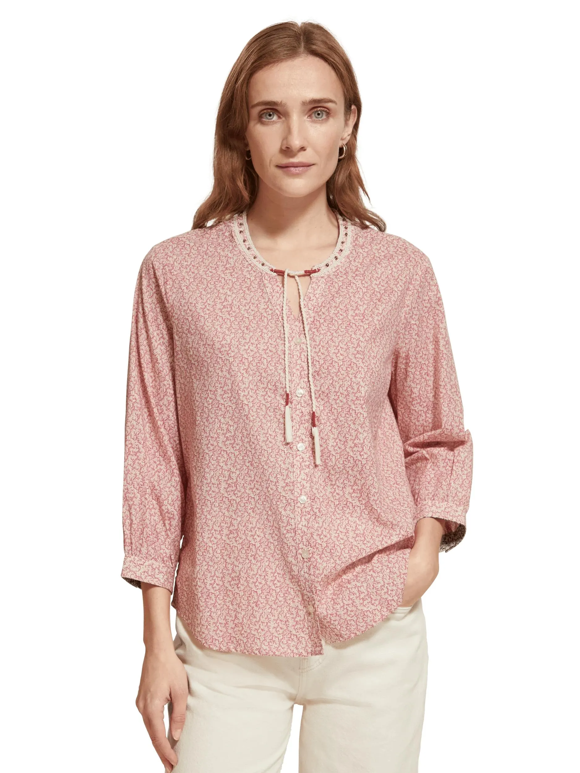 Blouse met print en ¾ mouwen