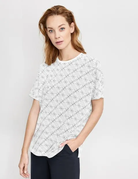 Shirt met 1/2-mouwen en logoprint