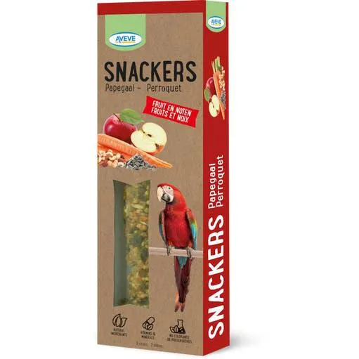 Snackers voor papegaaien met fruit en noten twee stuks Vruchten,Noten