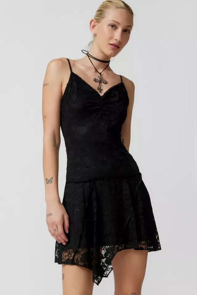 Urban Renewal Remnants Lace Witchy Hem Mini Dress