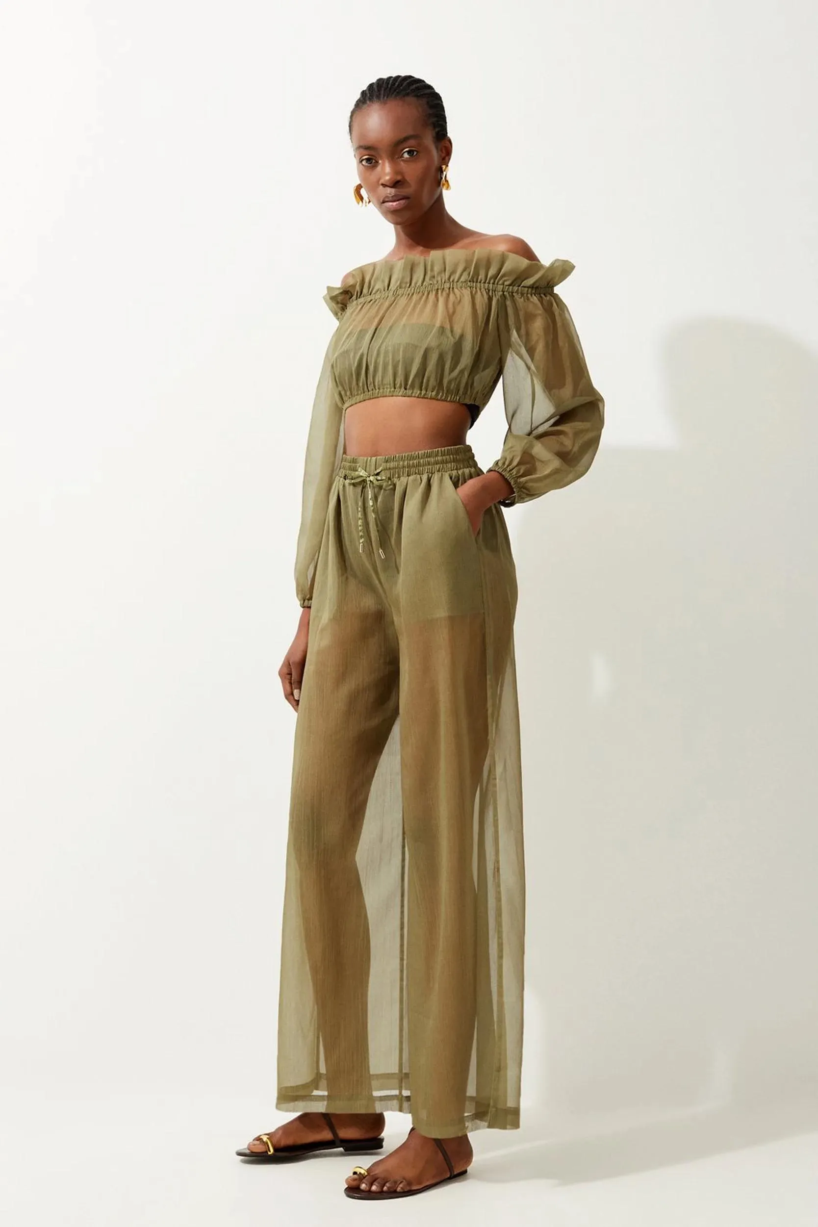 Sheer Beach Wide Leg Trouser
