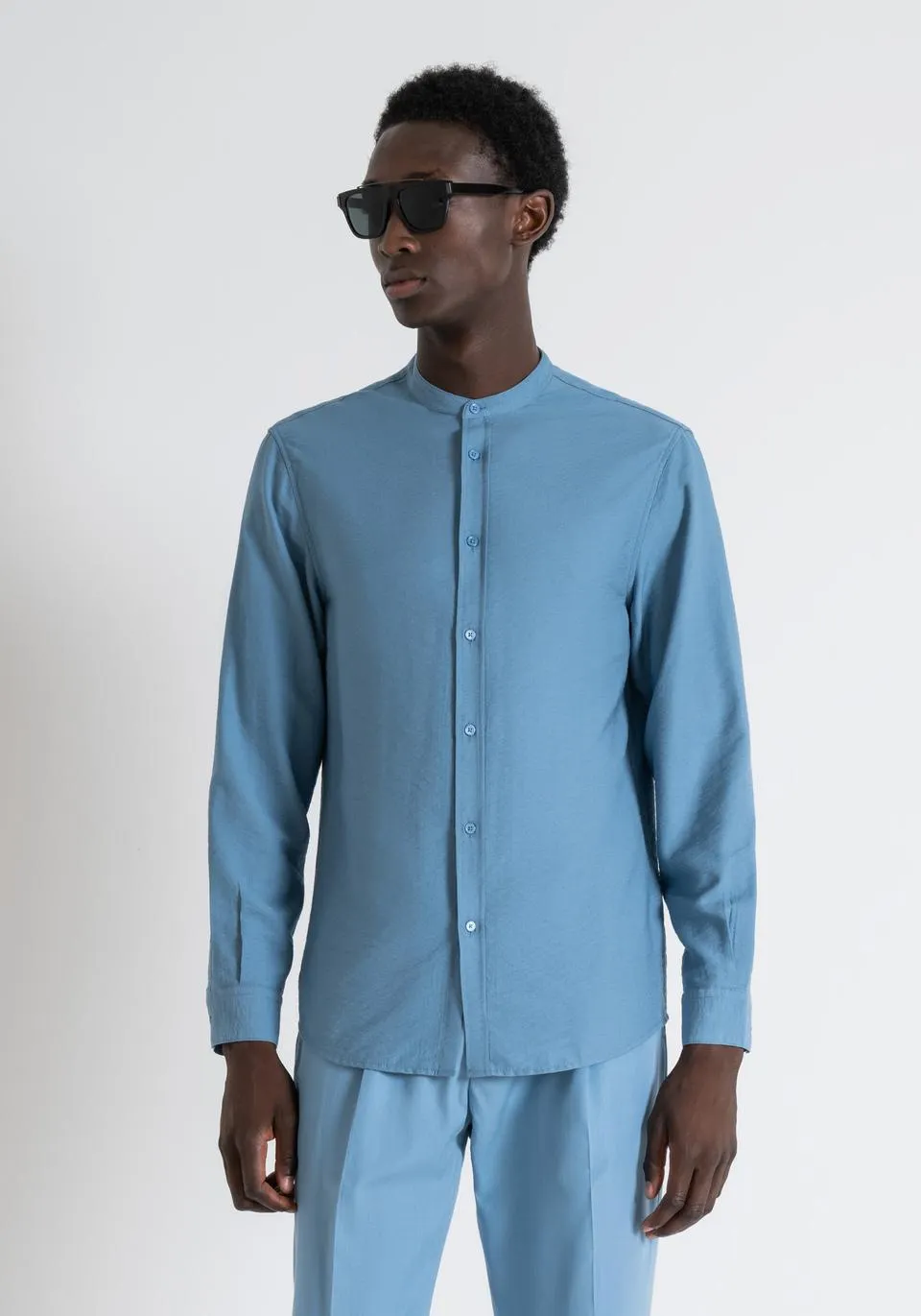 SEOUL REGULAR FIT SHIRT IN VISCOSE BLEND FABRIC WITH SOFT HAND