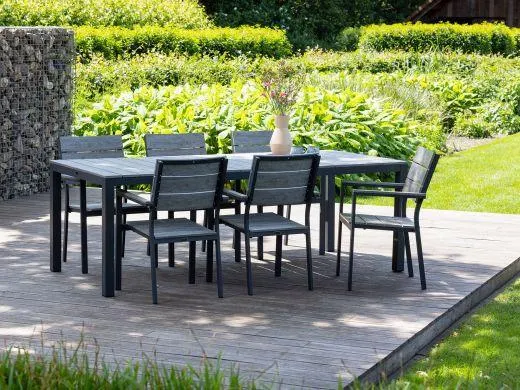 Bellagio Fidenza 220cm dining tuinset 7-delig stapelbaar