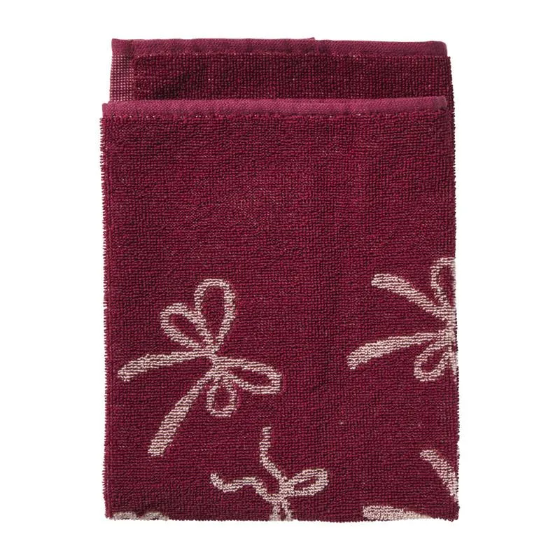 Keukendoek strikjes - bordeaux rood/roze - 50x50 cm