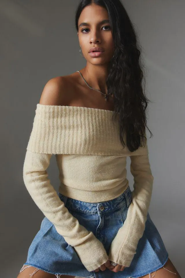 Silence + Noise Claudia Off-The-Shoulder Sweater