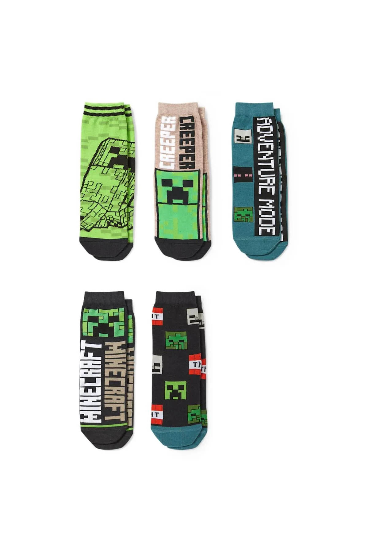 Set van 5 paar - Minecraft - sokken met motief
