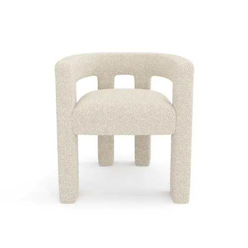 Sia Home - Eetkamerfauteuils ALYA - Bouclette stof - Beige - 66cm