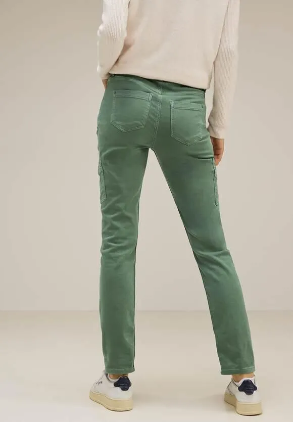 Groene casual fit cargo-jeans
