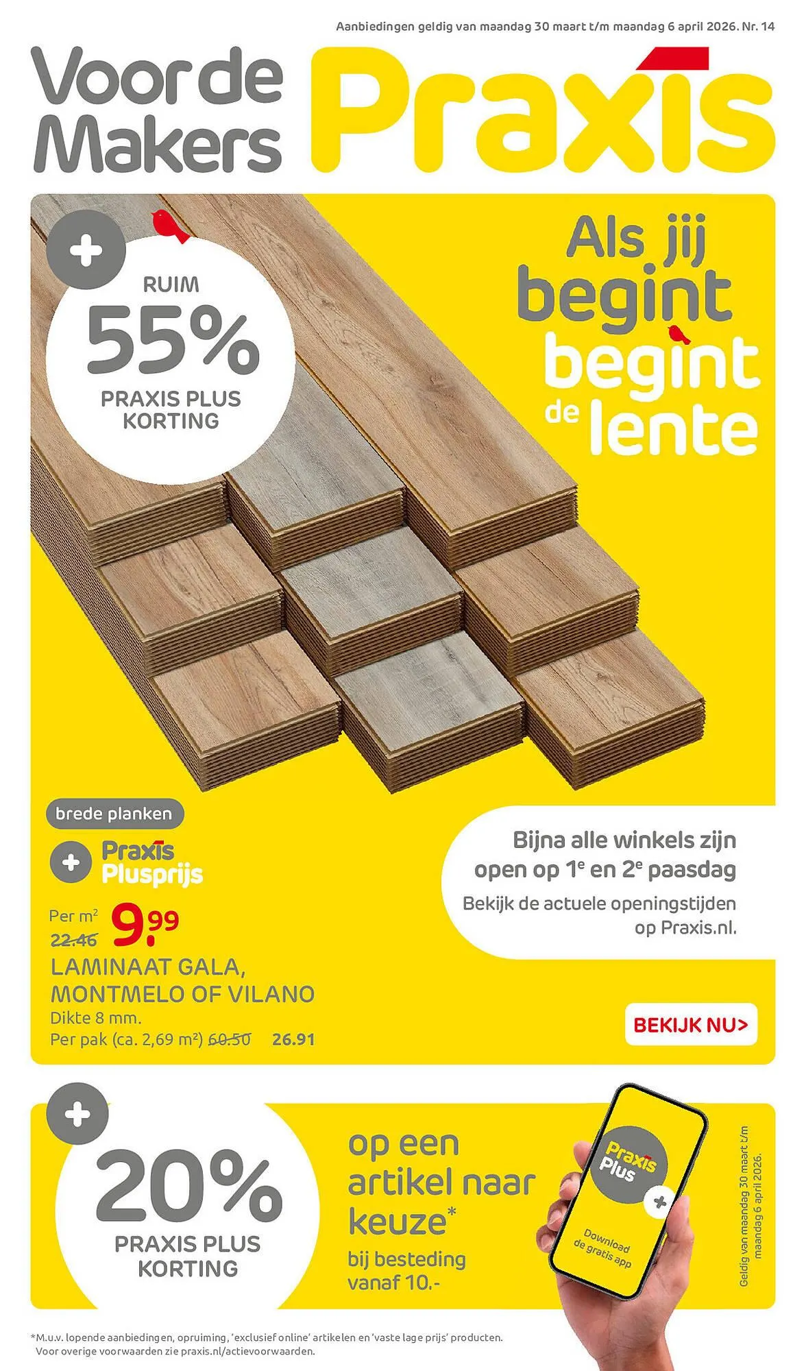 Praxis folder van 30 maart tot 12 april 2026 - Folder pagina 1