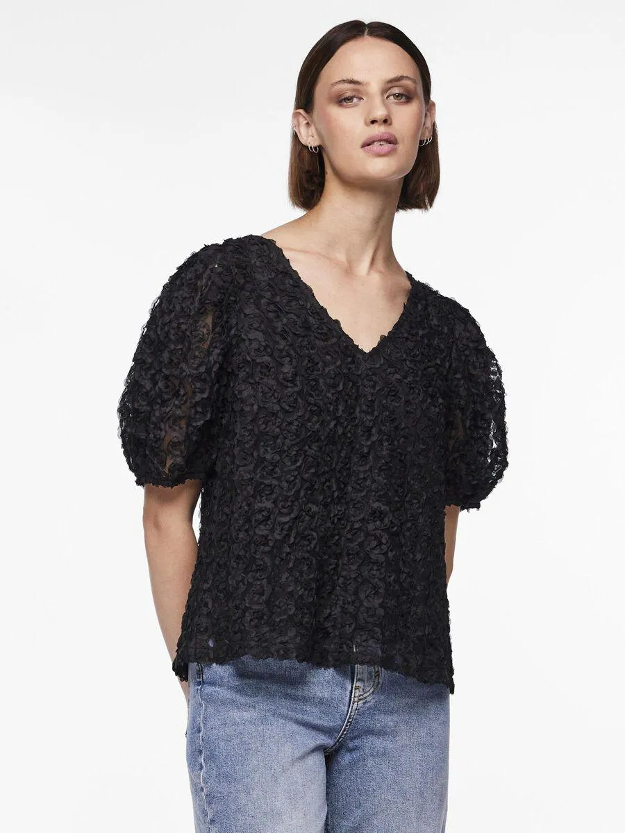 PCNOLIA TOP MET KORTE MOUWEN