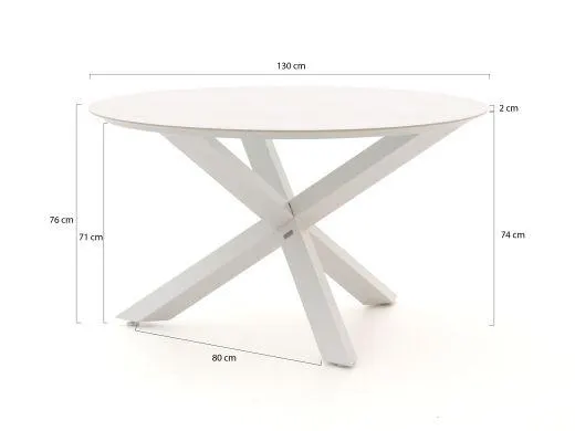 Bellagio Anzio/Lodola ø130cm dining tuinset 5-delig stapelbaar