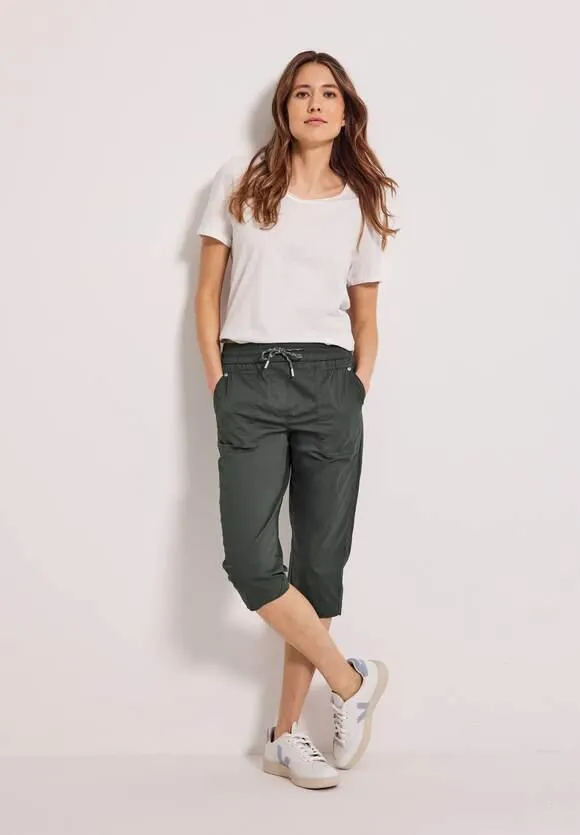 Casual fit broek met papertouch