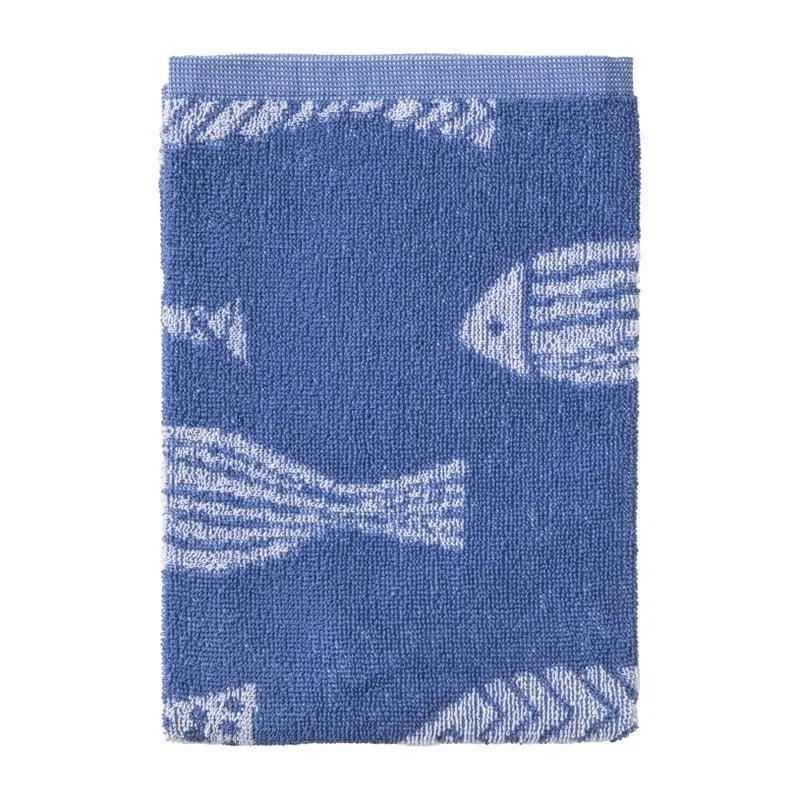 Keukendoek vissen - blauw/wit - 50x50 cm