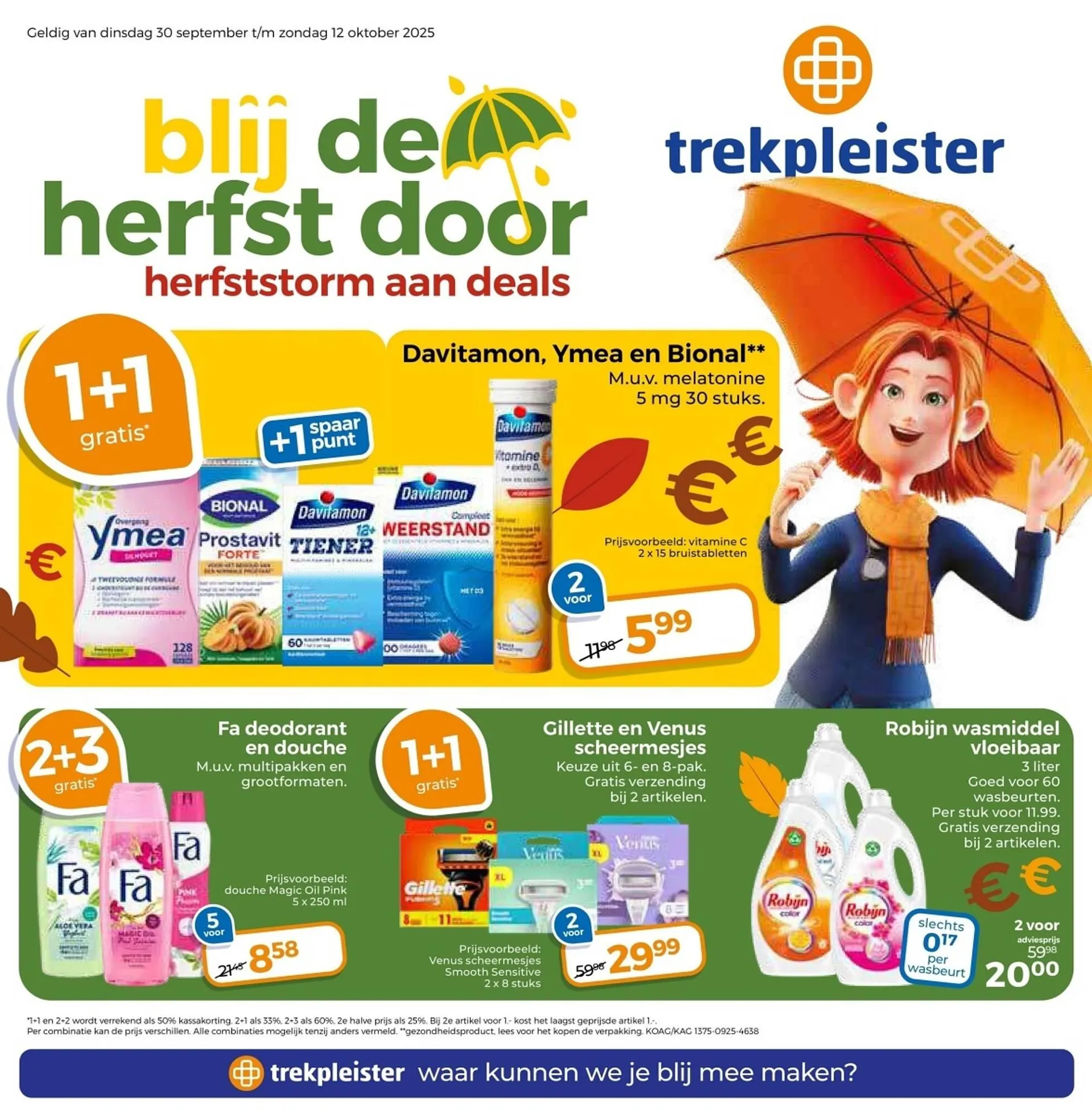 Trekpleister folder van 30 september tot 12 oktober 2025 - Folder pagina 1