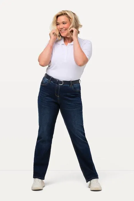 Jeans Mandy, recht 5-pocket model, comfortabele tailleband, stretch