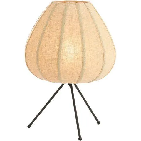 Tafellamp Moscito zwart ecru linnen 1-lichts