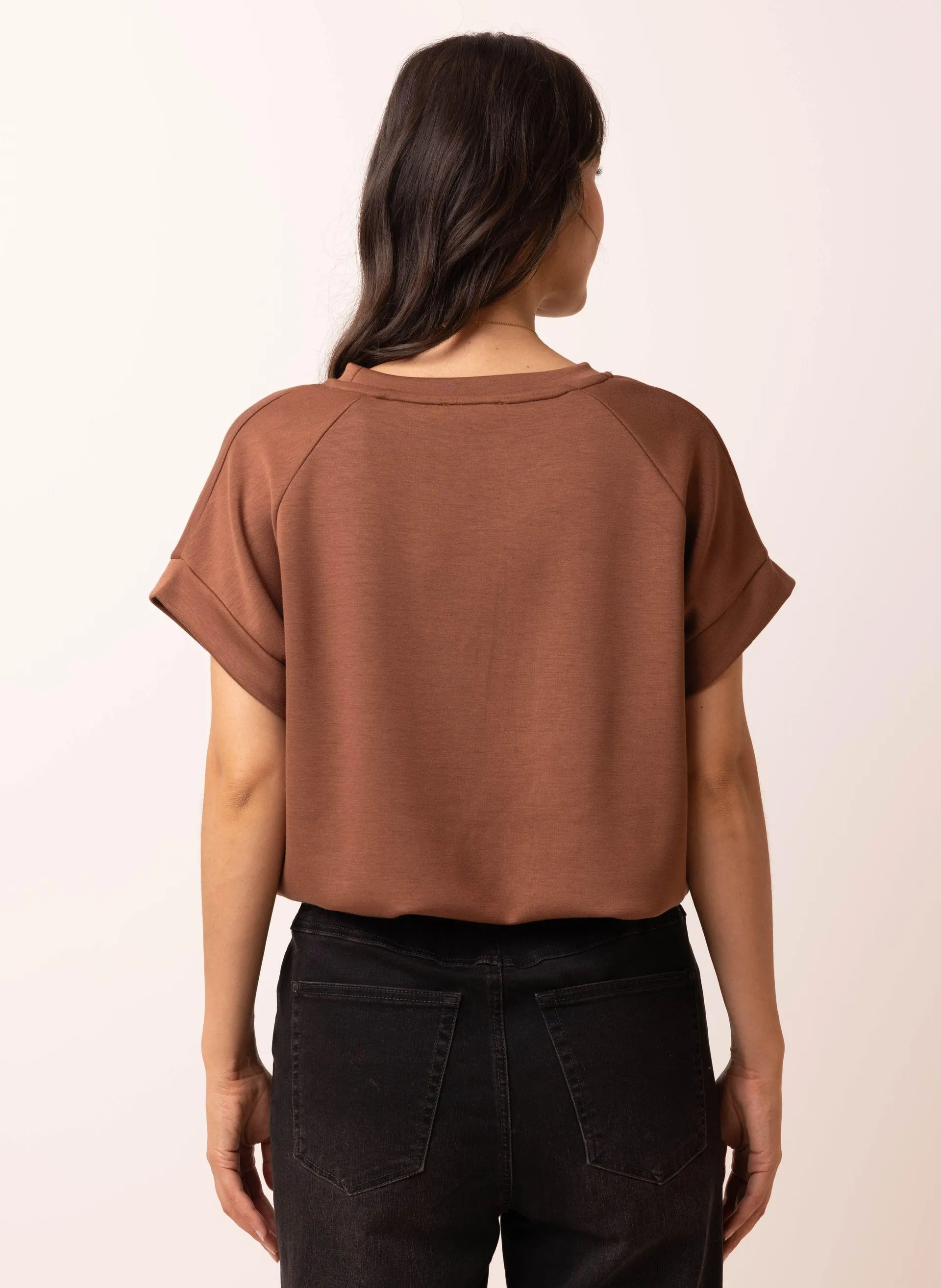 Bruin shirt met splitten