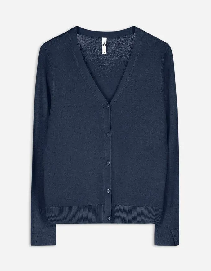 Gebreid vest - LENZING™ ECOVERO™ - donkerblauw