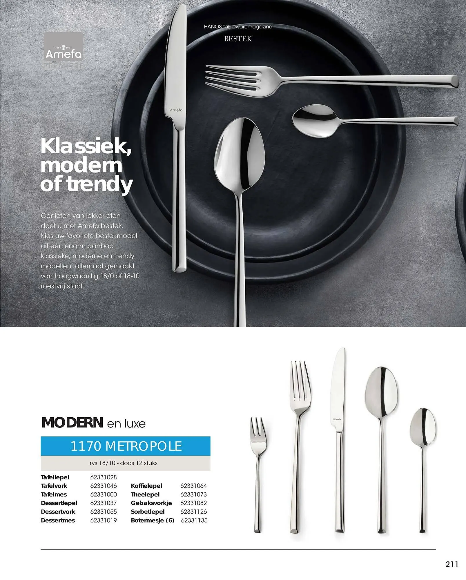 HANOS Tableware Magazine 2023-2024 van 1 januari tot 30 april 2024 - Folder pagina 211