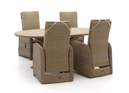 Intenso Umbria/ROUGH-Y Ellips 200cm dining tuinset 5-delig verstelbaar