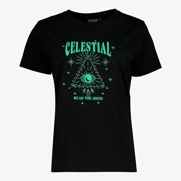 TwoDay dames T-shirt met groene opdruk