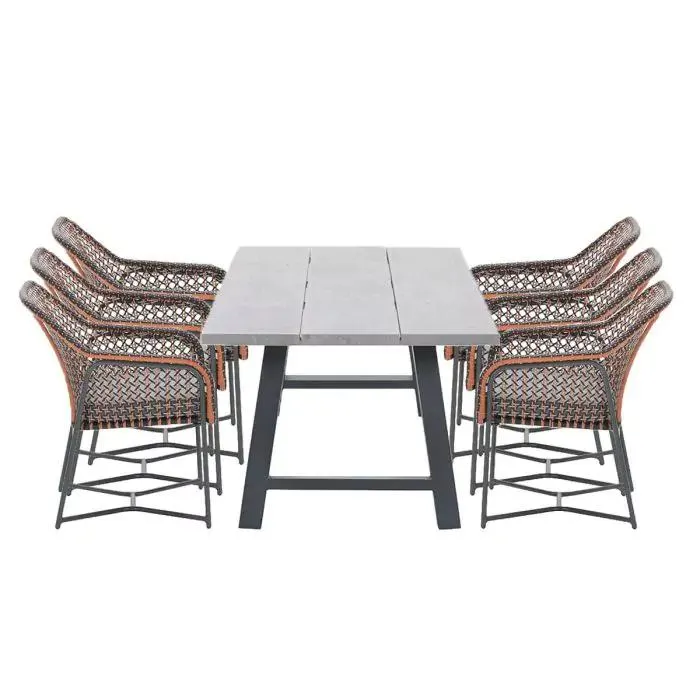 Timmy tuinset 7-delig koper - Leuven tuintafel 220x100 cm