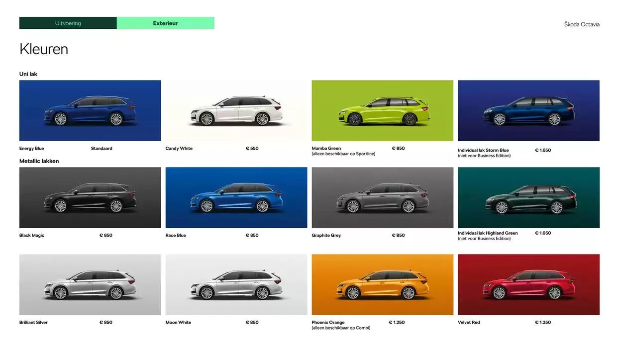 Škoda Octavia (Combi) prijslijst per 6 september 2024 van 6 december tot 6 december 2025 - Folder pagina 8
