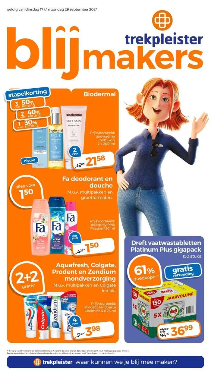 Trekpleister folder van 16 september tot 29 september 2024 - Folder pagina 1