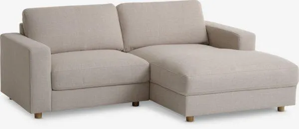 Bank TORNEMARK chaise longue beige stof