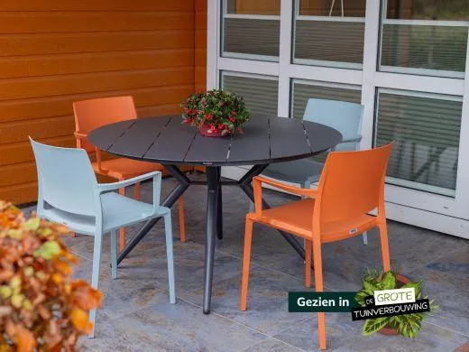 Forza Sile/Fidenza ø126cm dining tuinset 5-delig stapelbaar