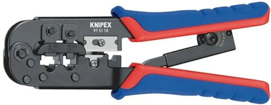 Knipex krimptang voor connectoren RJ 11/12 (6-polig), RJ 45 (8-polig)