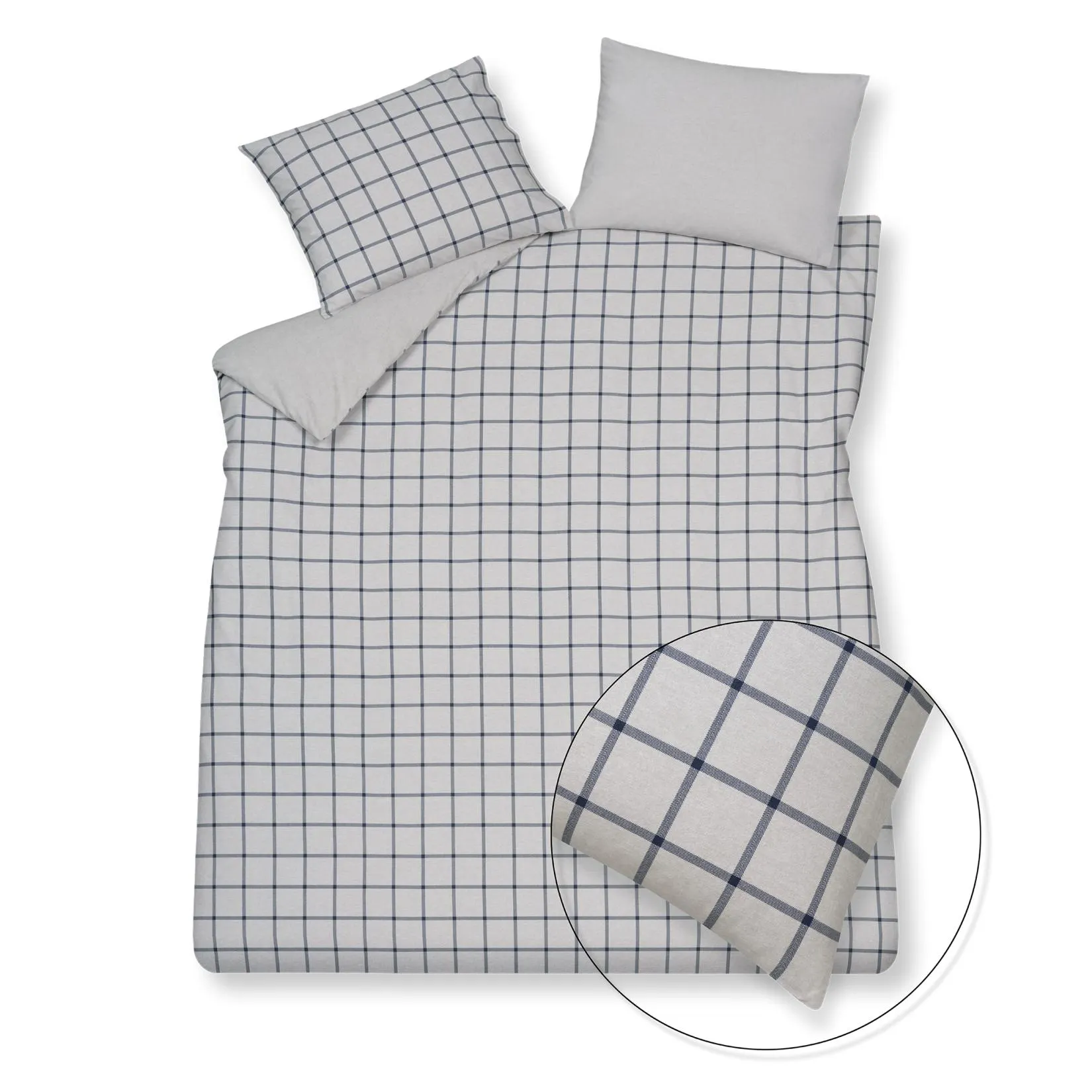 Flanel Dundee dekbedovertrekset | blue ink