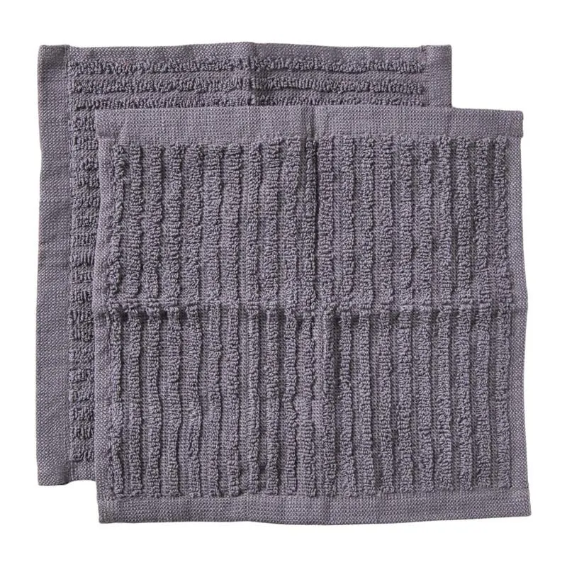 Vaatdoekjes - grijs - 20x20 cm - set van 2