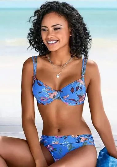 s.Oliver RED LABEL Beachwear Bikinitop met beugels Maya met dubbele bandjes en gebloemd design