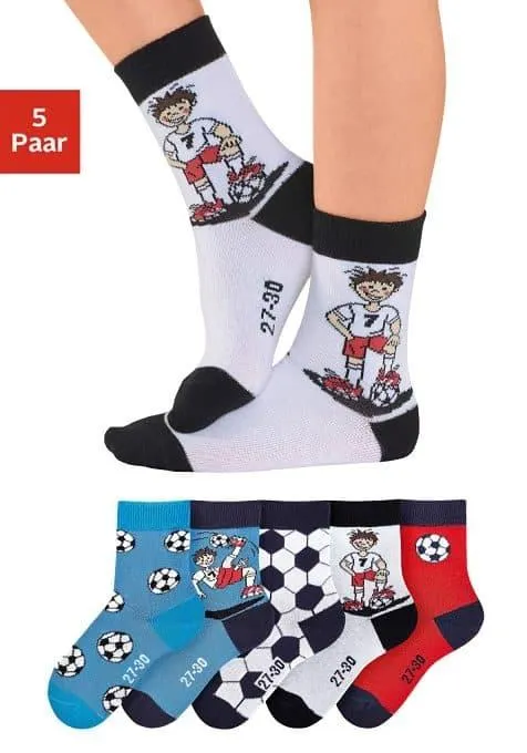 H.I.S Sokken met voetbalmotieven (set, 5 paar)