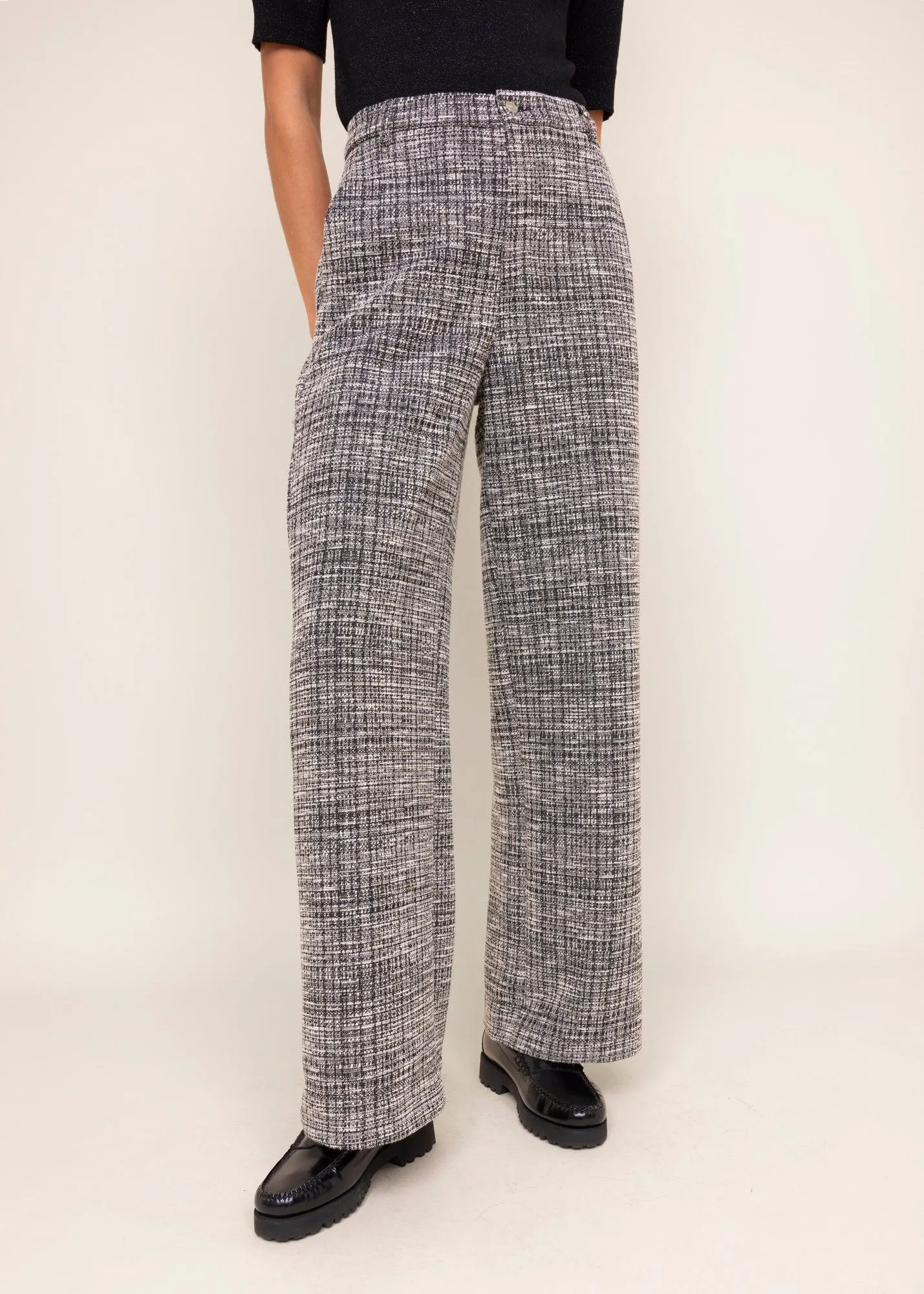 Tricot tweed-look pantalon