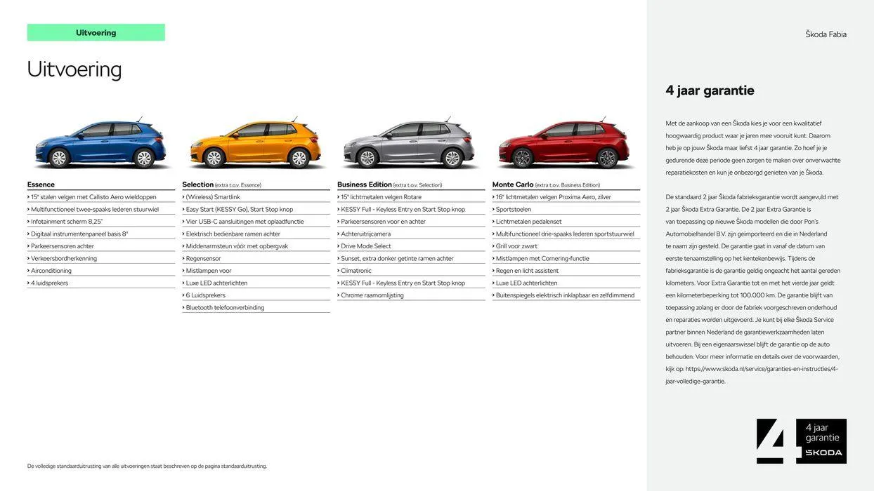 Škoda Fabia prijslijst per 10 januari 2024 van 26 juni tot 26 juni 2025 - Folder pagina 3