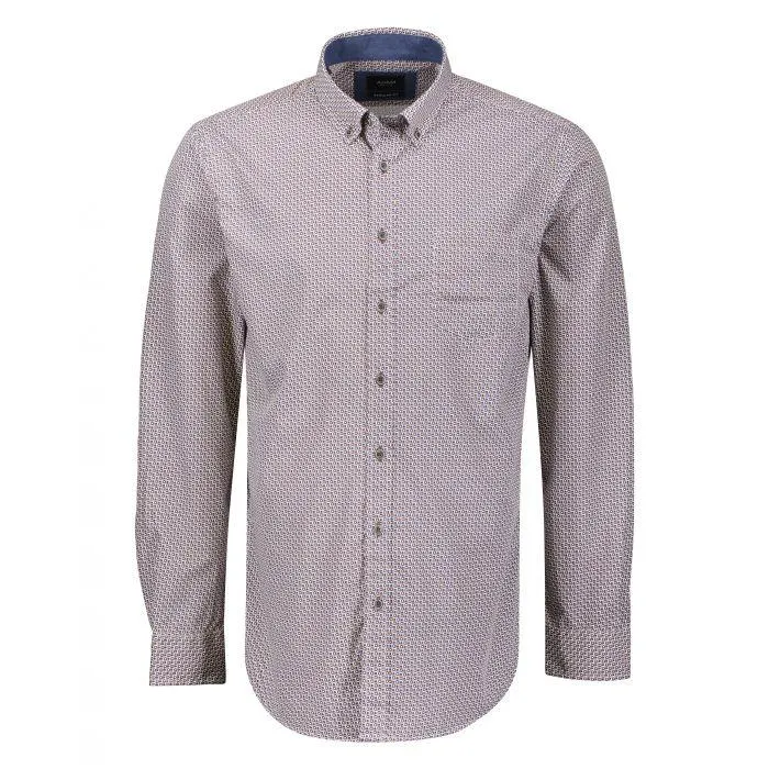 Overhemd met Print Bruin Blauw