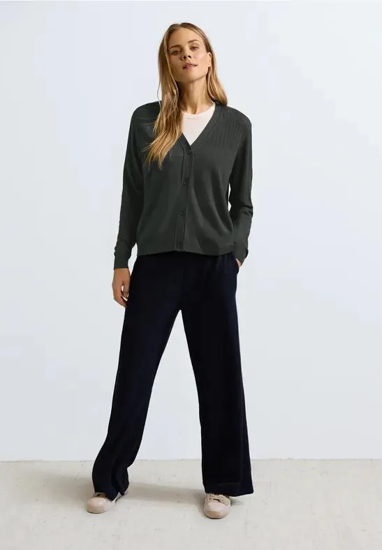 Cardigan van materiaalmix