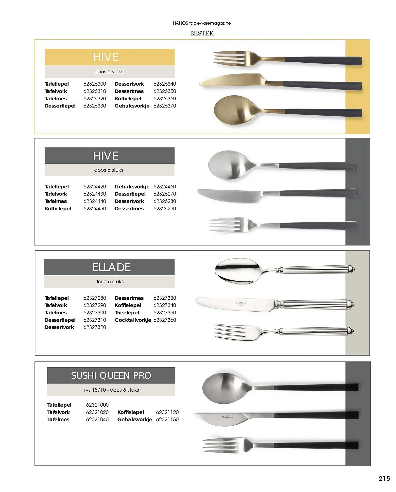HANOS Tableware Magazine 2023-2024 van 1 januari tot 30 april 2024 - Folder pagina 215
