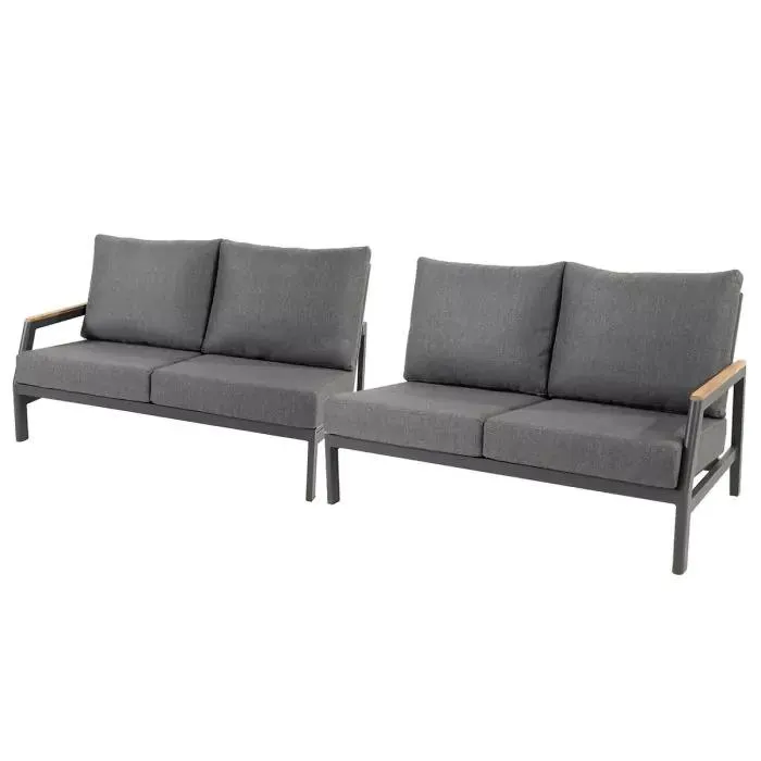 Ravenna loungebanken links en rechts - donker grijs