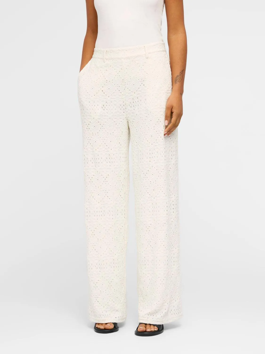 OBJFEODORA Pants - Cloud Dancer