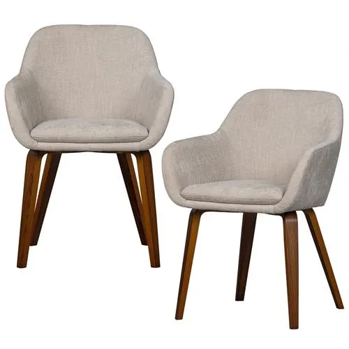 vtwonen eetkamerstoelen Base - PES - Zand - Set van 2