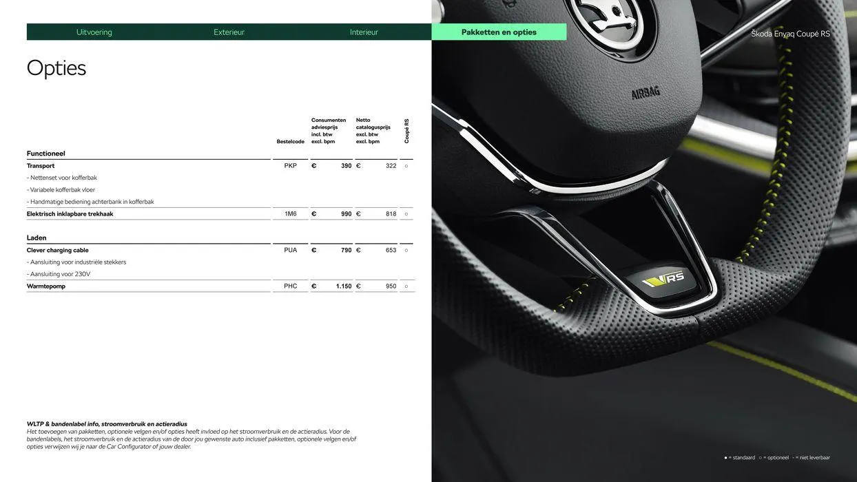 Škoda Enyaq Coupé RS prijslijst per 1 juni 2024 van 14 augustus tot 14 augustus 2025 - Folder pagina 11